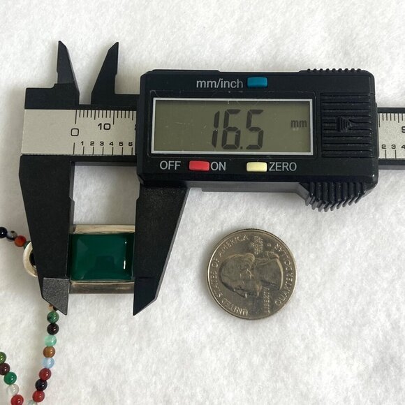 Sterling Silver 925 Multicolor Beaded Green Chrysoprase Pendant Necklace 18" - Picture 14 of 16